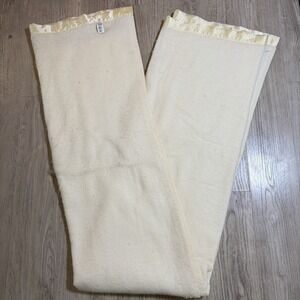 Vintage Fieldcrest Waffle Weave Blanket Full 86"x66"‎ Satin Trim Cream Acrylic